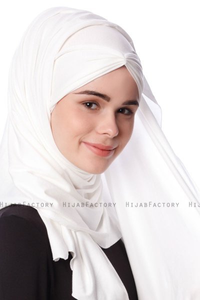 Eslem - Hijab Pile Jersey Crema - Ecardin
