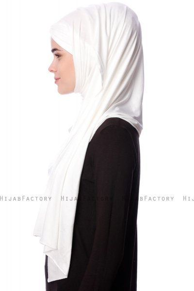 Eslem - Hijab Pile Jersey Crema - Ecardin