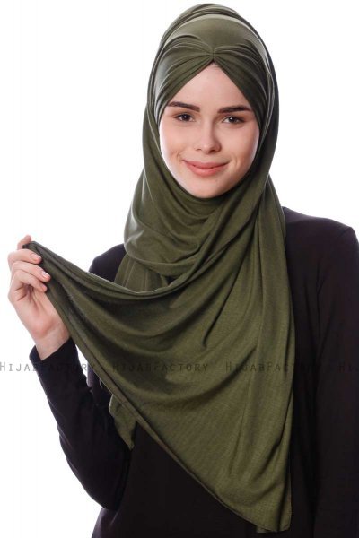 Eslem - Hijab Pile Jersey Caqui - Ecardin