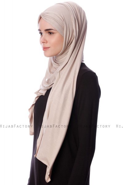 Eslem - Hijab Pile Jersey Taupe Claro - Ecardin