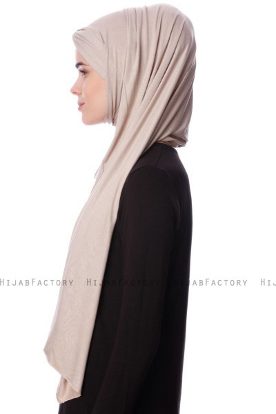 Eslem - Hijab Pile Jersey Taupe Claro - Ecardin