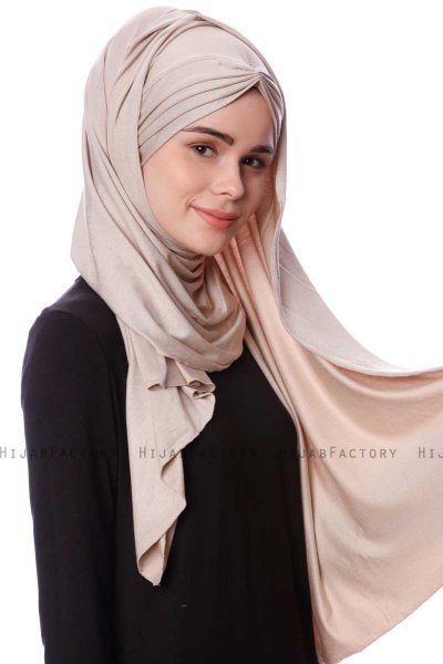 Eslem - Hijab Pile Jersey Taupe Claro - Ecardin