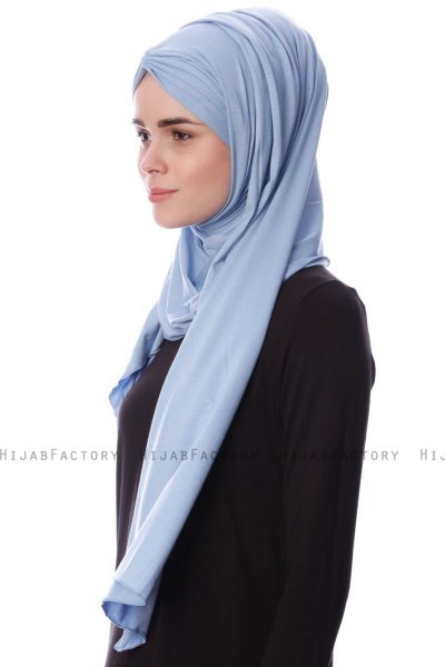 Eslem - Hijab Pile Jersey Azul Claro - Ecardin