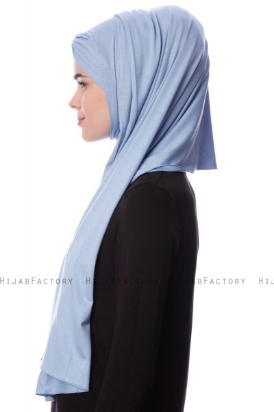 Eslem - Hijab Pile Jersey Azul Claro - Ecardin
