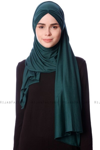 Eslem - Hijab Pile Jersey Verde Oscuro - Ecardin