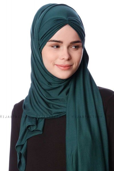 Eslem - Hijab Pile Jersey Verde Oscuro - Ecardin
