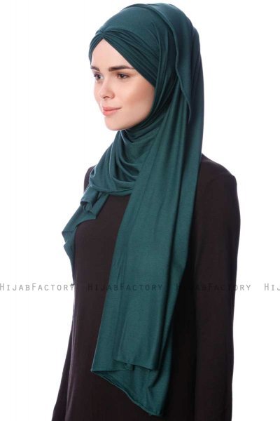 Eslem - Hijab Pile Jersey Verde Oscuro - Ecardin
