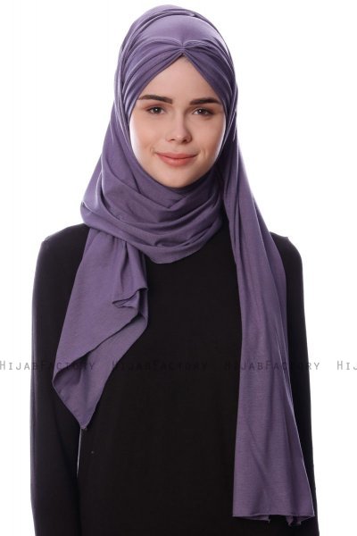 Eslem - Hijab Pile Jersey Morado Oscuro - Ecardin