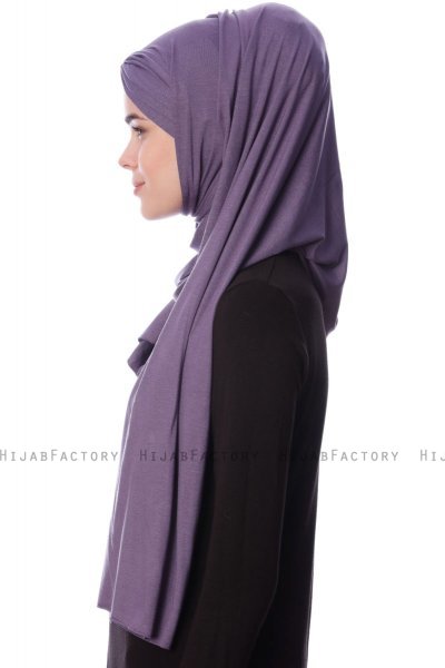 Eslem - Hijab Pile Jersey Morado Oscuro - Ecardin