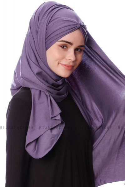 Eslem - Hijab Pile Jersey Morado Oscuro - Ecardin