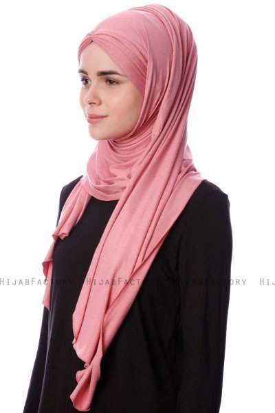 Eslem - Hijab Pile Jersey Rosa Oscuro - Ecardin