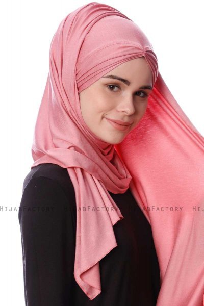 Eslem - Hijab Pile Jersey Rosa Oscuro - Ecardin