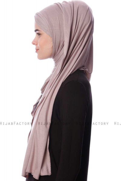 Eslem - Hijab Pile Jersey Piedra Gris - Ecardin