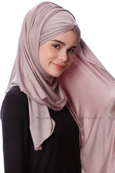 Eslem - Hijab Pile Jersey Piedra Gris - Ecardin