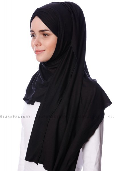 Eslem - Hijab Pile Jersey Negro - Ecardin