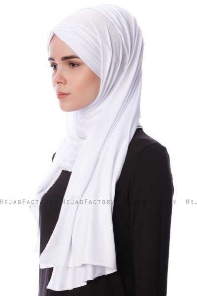 Eslem - Hijab Pile Jersey Blanco - Ecardin