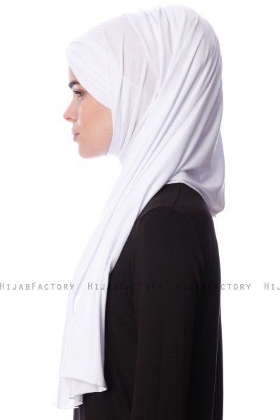 Eslem - Hijab Pile Jersey Blanco - Ecardin