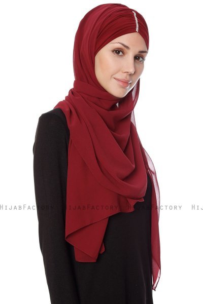 Evren - Chiffon Hijabte Burdeos
