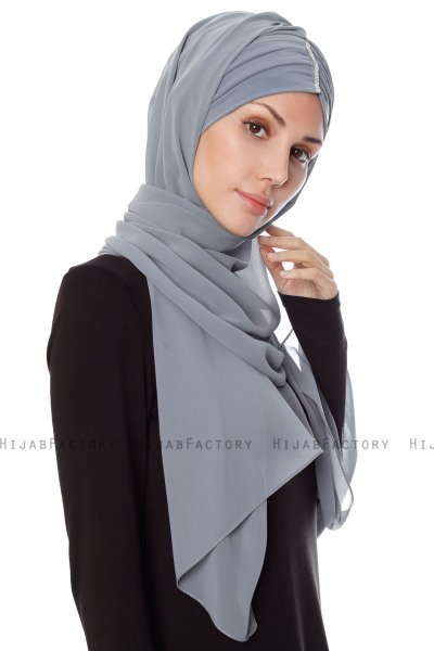 Evren - Chiffon Hijabte Gris