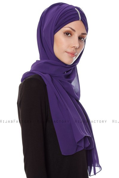 Evren - Chiffon Hijabte Púrpura