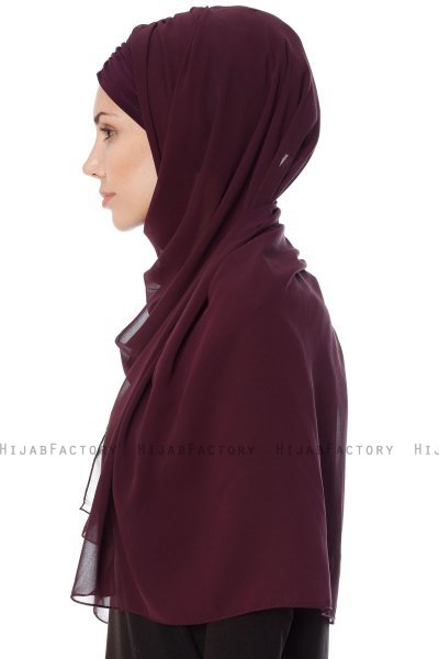 Evren - Chiffon Hijabte Ciruelas