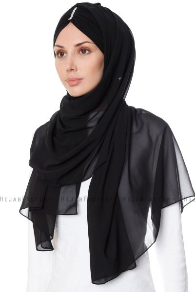 Evren - Chiffon Hijabte Negro