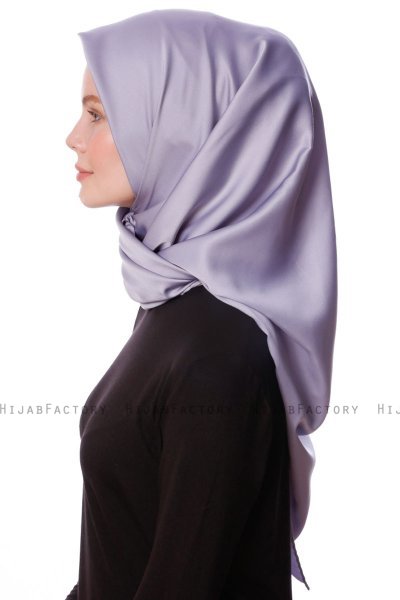 Eylul - Hijab De Rayón Cuadrado Gris