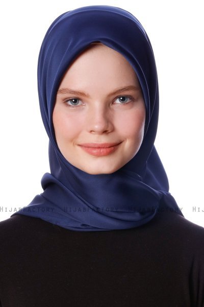 Eylul - Hijab De Rayón Cuadrado Azul Marino