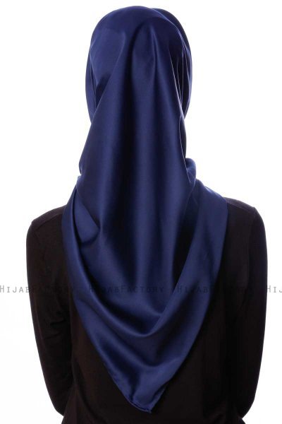 Eylul - Hijab De Rayón Cuadrado Azul Marino