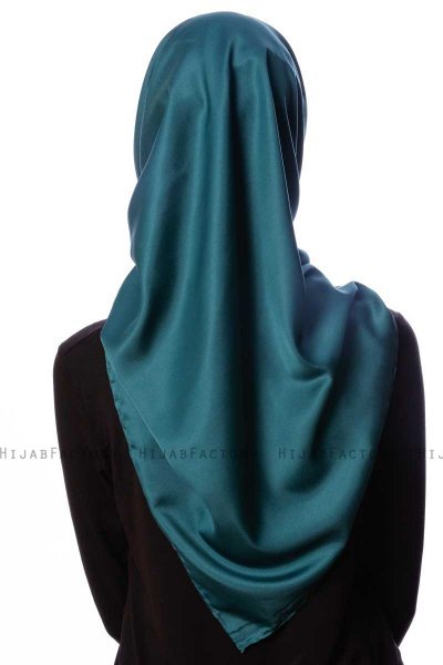 Eylul - Hijab De Rayón Cuadrado Verde Oscuro