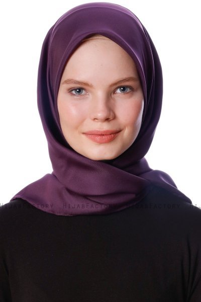Eylul - Hijab De Rayón Cuadrado Ciruelas
