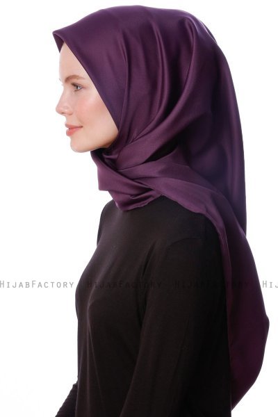 Eylul - Hijab De Rayón Cuadrado Ciruelas