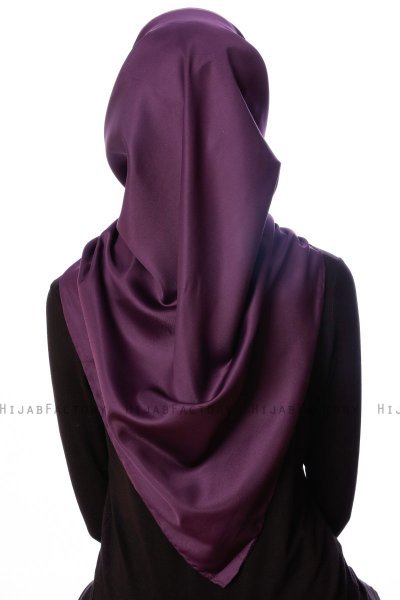 Eylul - Hijab De Rayón Cuadrado Ciruelas