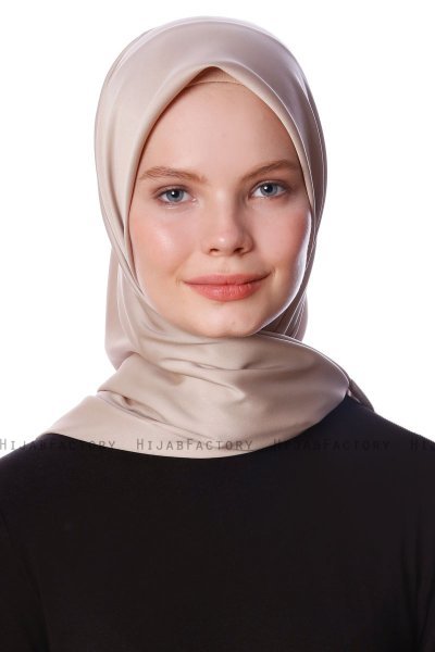 Eylul - Hijab De Rayón Cuadrado Taupe