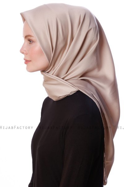 Eylul - Hijab De Rayón Cuadrado Taupe