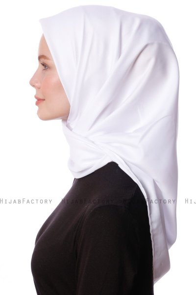 Eylul - Hijab De Rayón Cuadrado Blanco