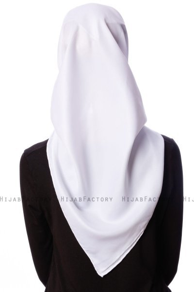 Eylul - Hijab De Rayón Cuadrado Blanco