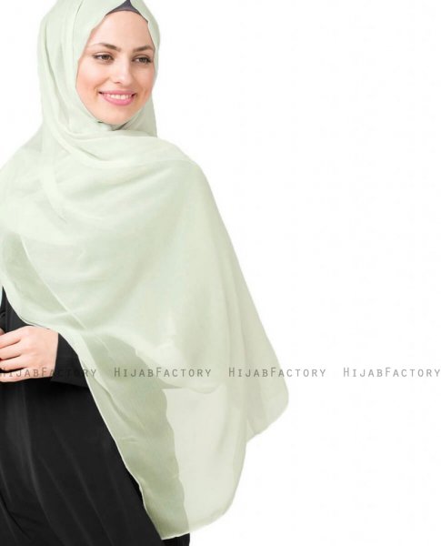 Fairest Jade Ljusgrön Poly Chiffon Hijab Sjal 5RA46b