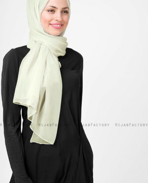 Fairest Jade Ljusgrön Poly Chiffon Hijab Sjal 5RA46c