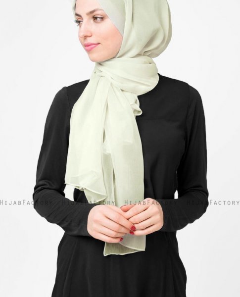 Fairest Jade Ljusgrön Poly Chiffon Hijab Sjal 5RA46d