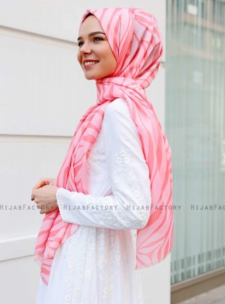 Famida - Hijab Estampado Rosado - Sal Evi