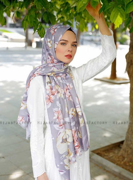 Fani - Hijab Estampado Púrpura - Sal Evi