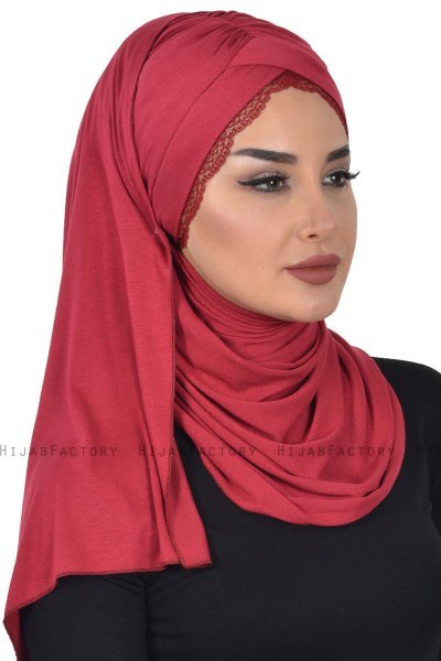 Filippa - Hijab De Algodón Práctico Burdeos - Ayse Turban