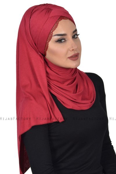 Filippa - Hijab De Algodón Práctico Burdeos - Ayse Turban