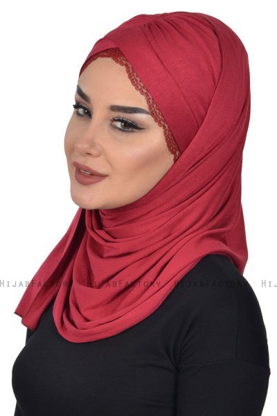 Filippa - Hijab De Algodón Práctico Burdeos - Ayse Turban