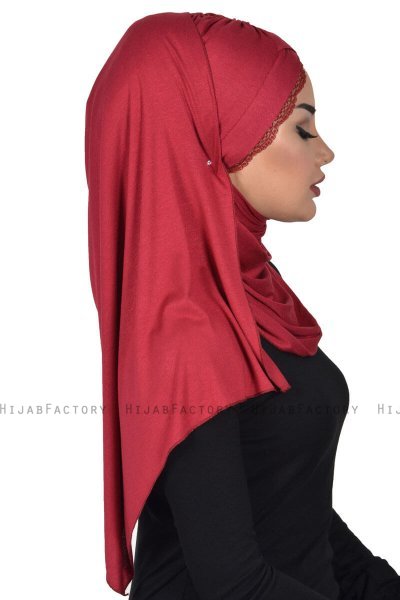 Filippa - Hijab De Algodón Práctico Burdeos - Ayse Turban