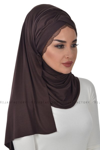 Filippa - Hijab De Algodón Práctico Marrón - Ayse Turban