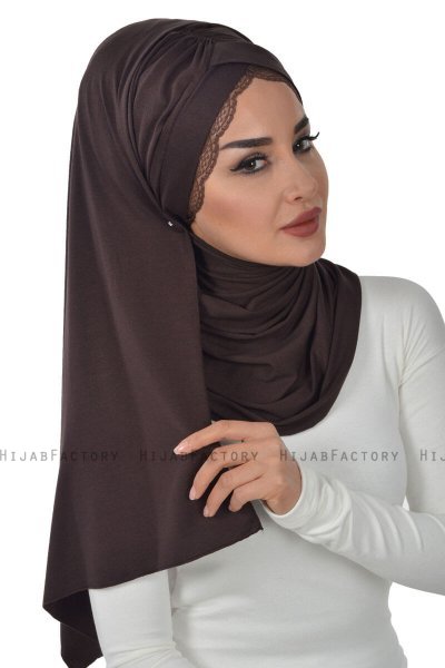 Filippa - Hijab De Algodón Práctico Marrón - Ayse Turban