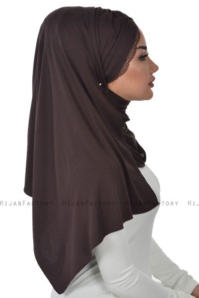 Filippa - Hijab De Algodón Práctico Marrón - Ayse Turban