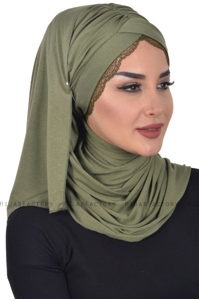 Filippa - Hijab De Algodón Práctico Caqui - Ayse Turban